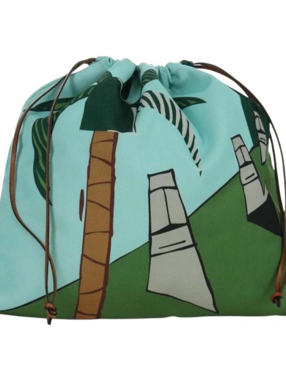 LOEWE Drawstring Ken Price Collaboration Pouch Canvas Light Blue Auth 172426V